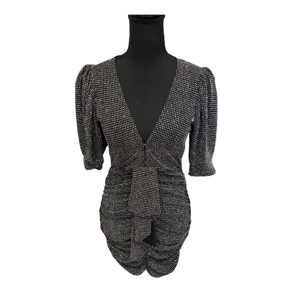 NWT For Love and Lemons Metallic Glitter Dress M - Picture 3 of 13
